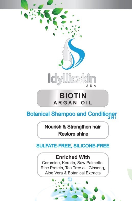 wholesale clearance-Biotin Argan oil shampoo and conditioner 2in1, 10 oz bottle