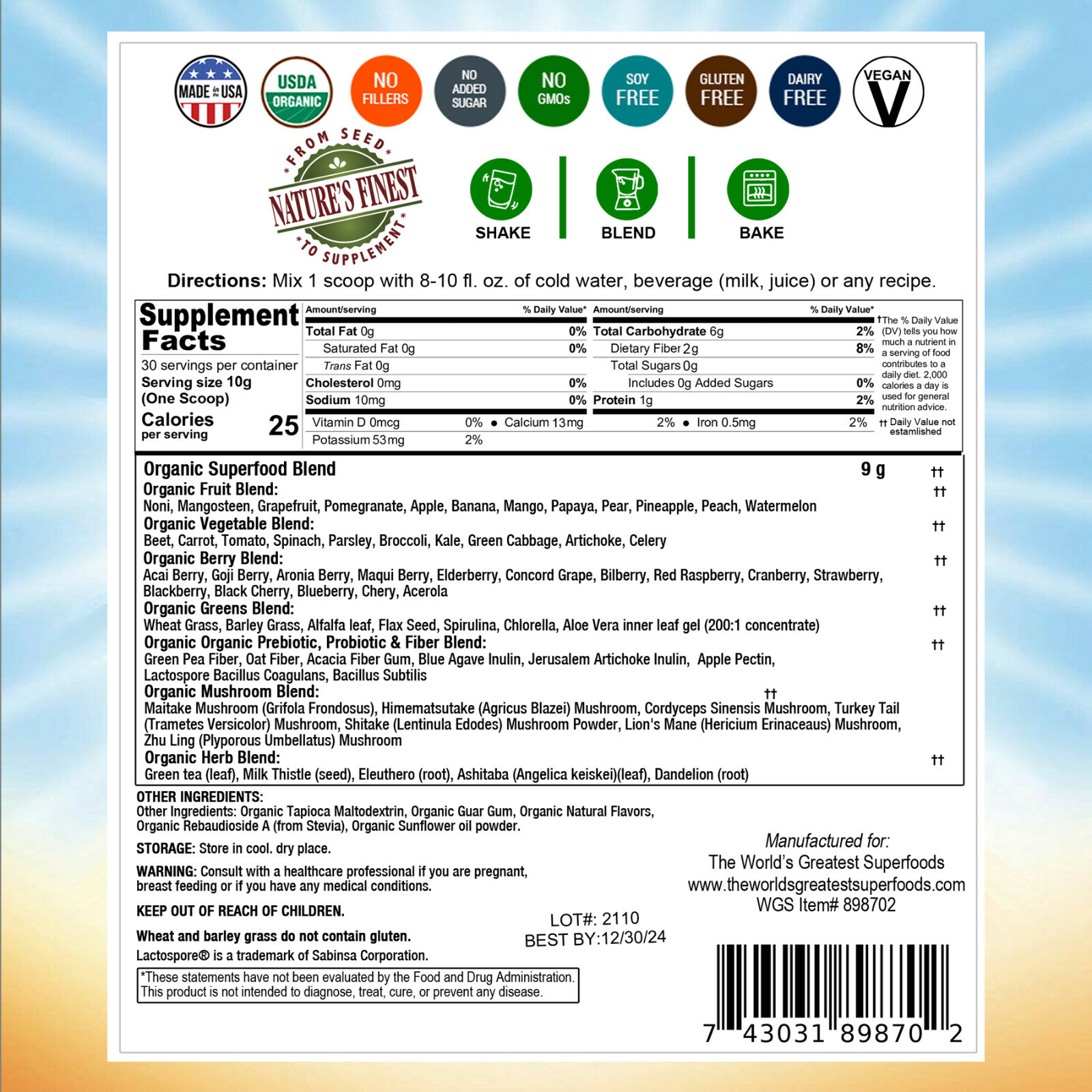 World’s Greatest Superfood w/Exotic&USA Grown Foods American Made TWO Bag Deal