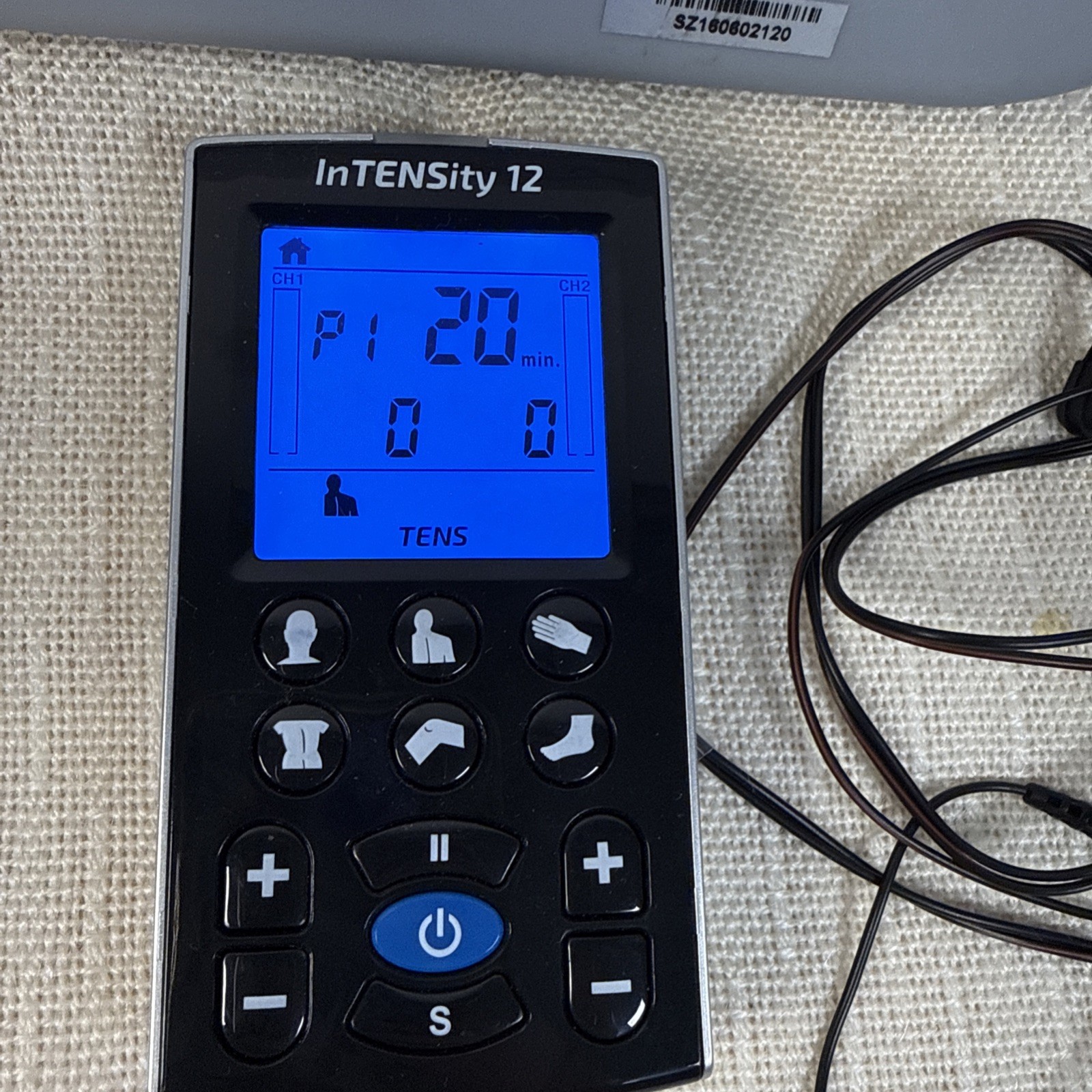 InTENSity 12 Digital TENS Unit Rechargeable Battery 12 PreSet Pain Relief Case