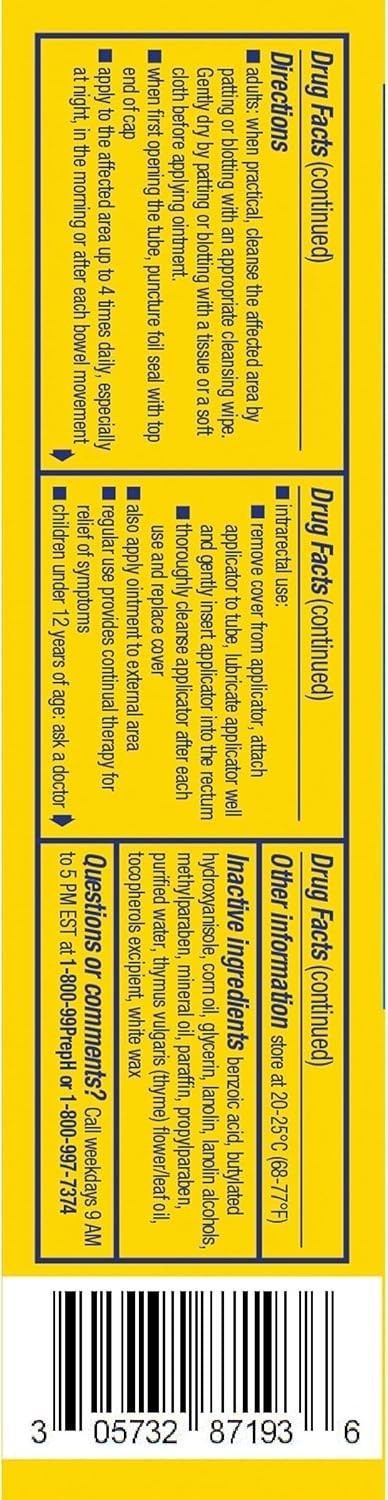 Preparation H Hemorrhoid Ointment, Itching, Burning and Discomfort Relief – 1 Oz