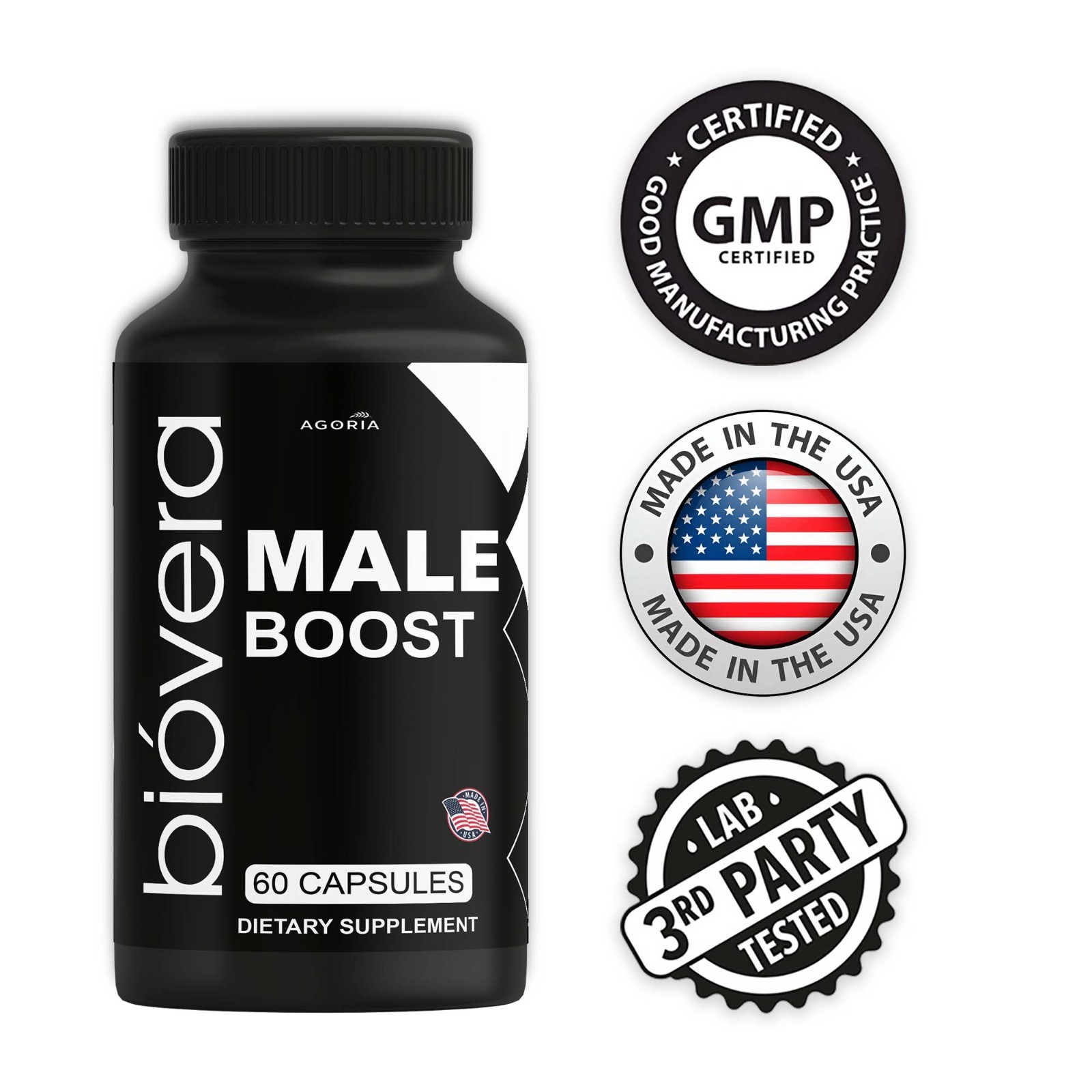 ( 2 Pack )BioVera Male Boost Capsules, Natural Biovera MaleBoost Capsules