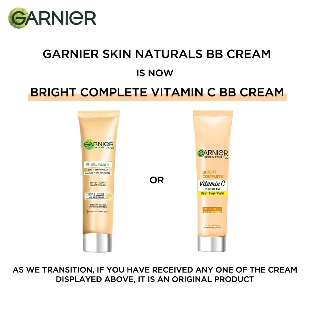 2X New Garnier Skin Naturals BB Cream Miracle Skin, Light to Medium 18ml