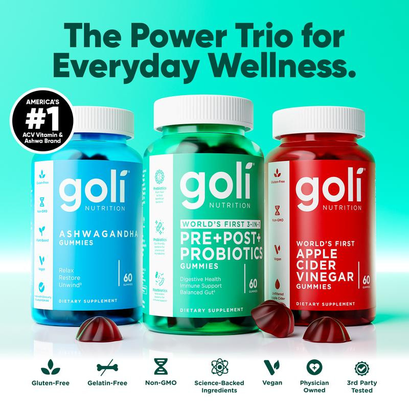 Power Wellness Trio for Stress,Gut & Immune – World’s First 3-in-1 Pre，Probiotic