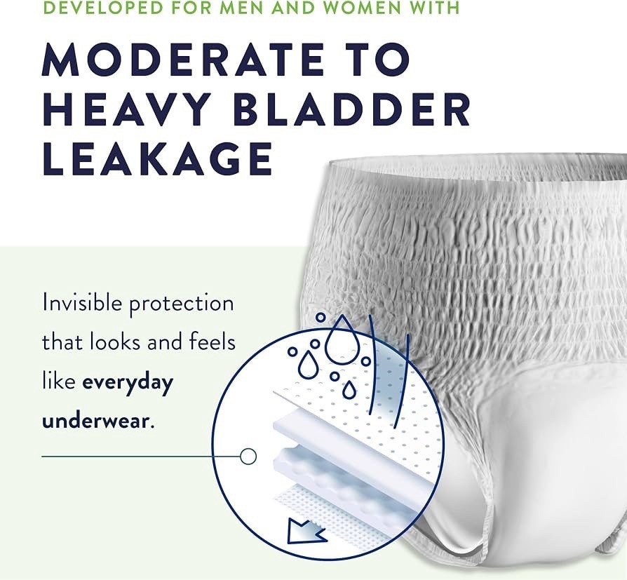 Prevail Adult Incontinence Underwear for Men & Women, Large (44-58 in), 18 Count