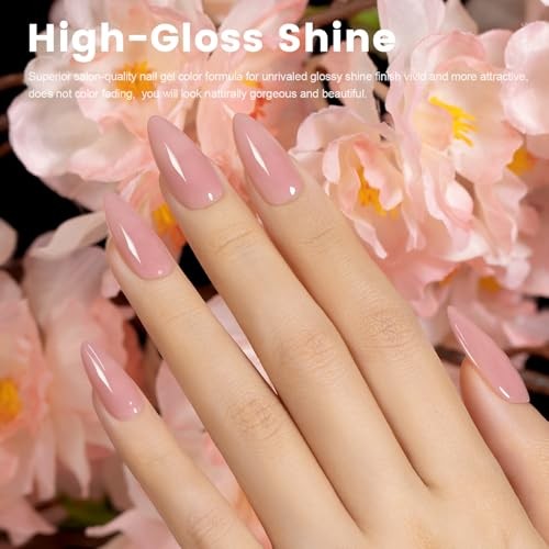 Nude Gel Nail Polish Neutral Skin Tone Sheer Jelly Gel Polish Gray Mauve Pink