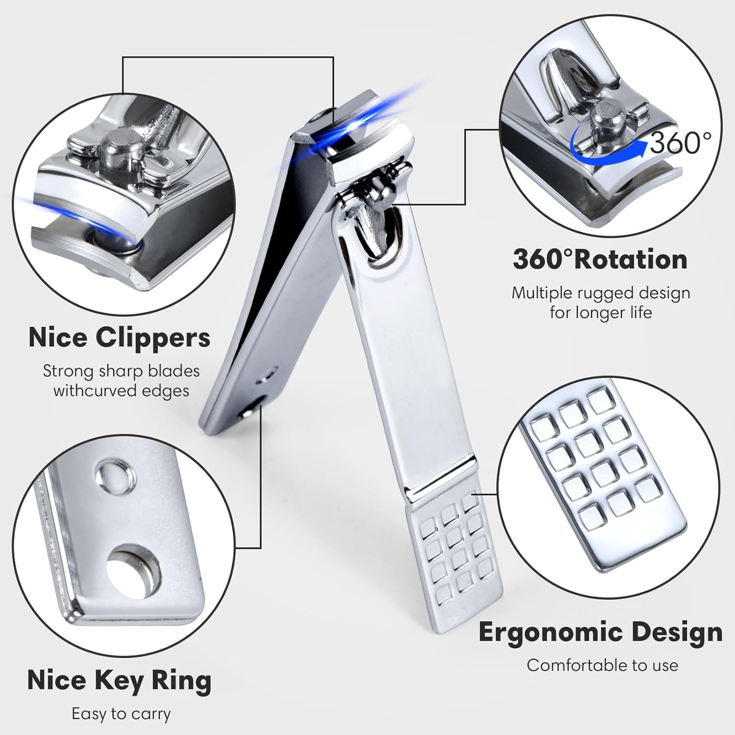 Yougai Nail Clippers Set – 18 Pcs Professional Manicure Pedicure Kit Gifts for F