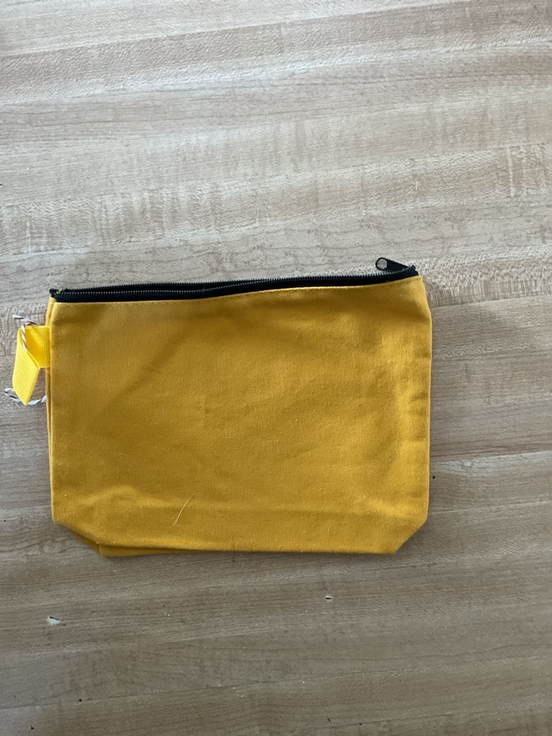 Sun Kissed Yellow Canvas Zipper Pouch Cosmetic Bag