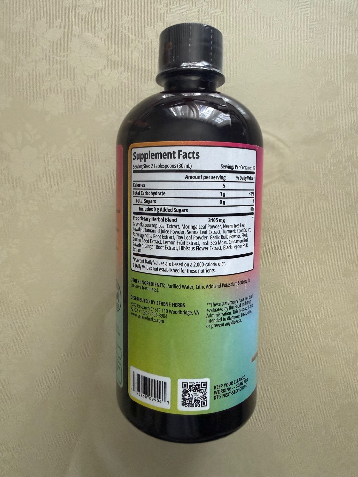 Serene Herb Exotic Soursop Bitters Liquid Gut Health Detox Lasting Vitality 16oz