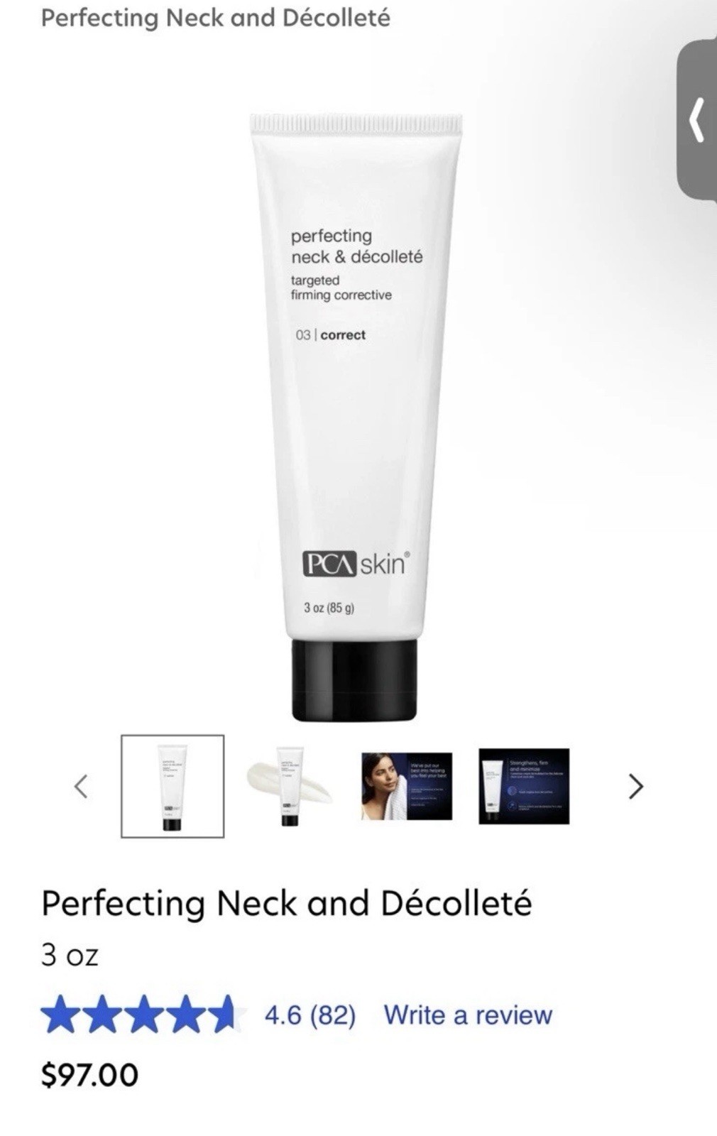 PCA SKIN Firming Corrective Retinol Neck Décolleté Chest 3oz/85g Exp. 8/28 Seale