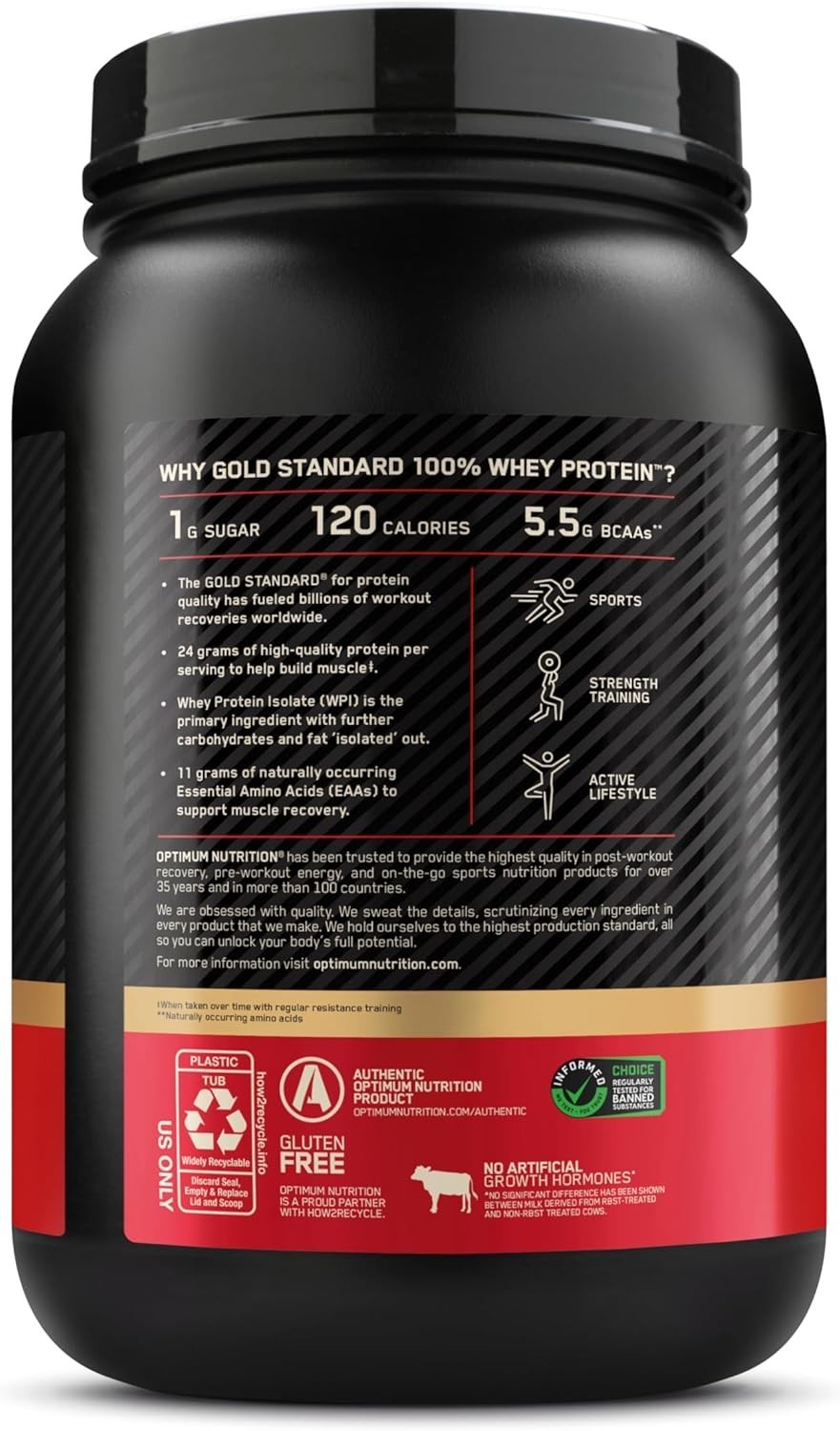 Optimum Nutrition Gold Standard 100% Whey Protein Powder, Double Rich Chocolate