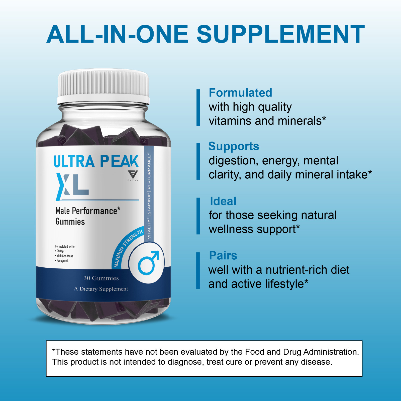 Ultra Peak XL Gummies, UltraPeakXL Advanced Formula (1 Month Supply)