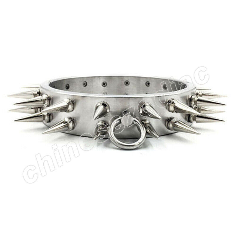 3cm 4cm 6cm High Stainless Steel Neck Collar with Thorn Double Row Spike Choker
