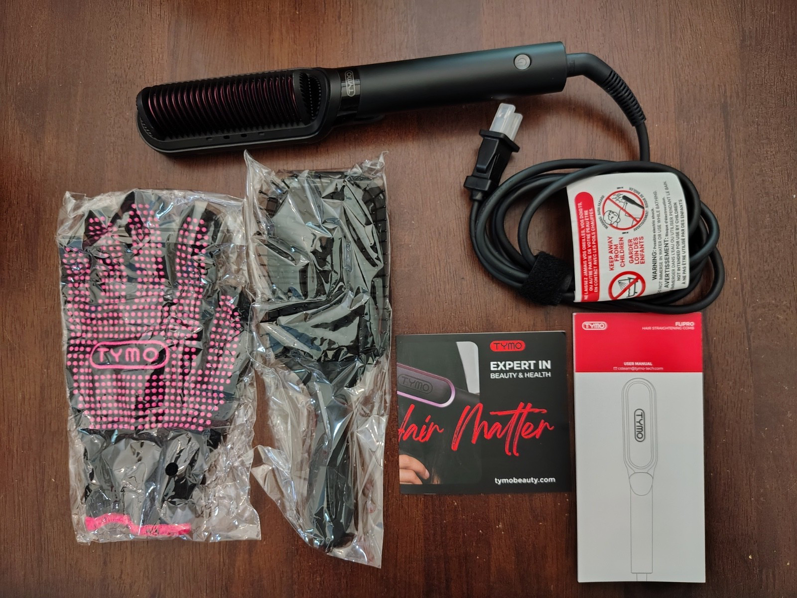 TYMO Flipro Flat Iron Hair Straightener Brush 2 in 1, 200M Ions