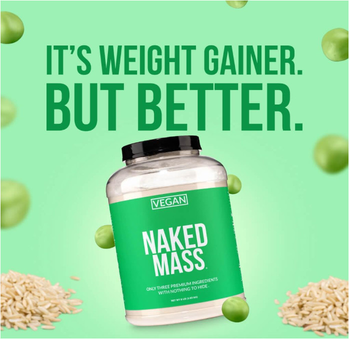 NAKED Vegan Mass Weight Gainer Protein Powder, 8 lb, 1,230 Calories