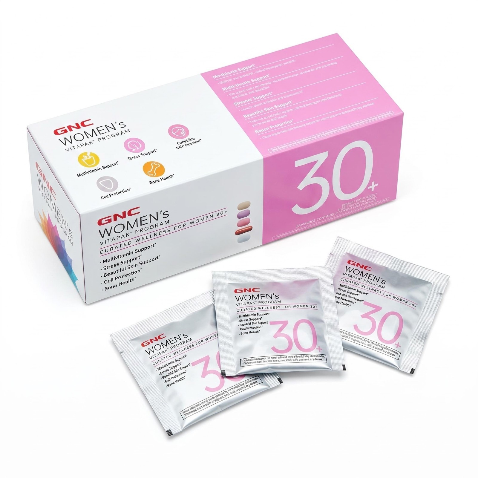 2 pcs GNC Womens Vitapak 30+ Daily All-in-One Nutrition Pack Bone & Cell Support