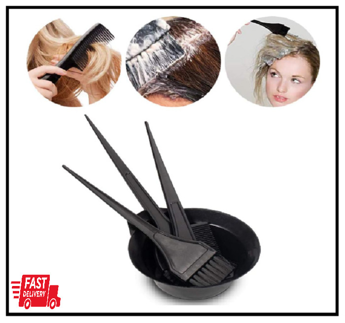 Hair Dye Color Brush & Bowl Set 4Pcs Mixing Tools for Coloring Dye Kit