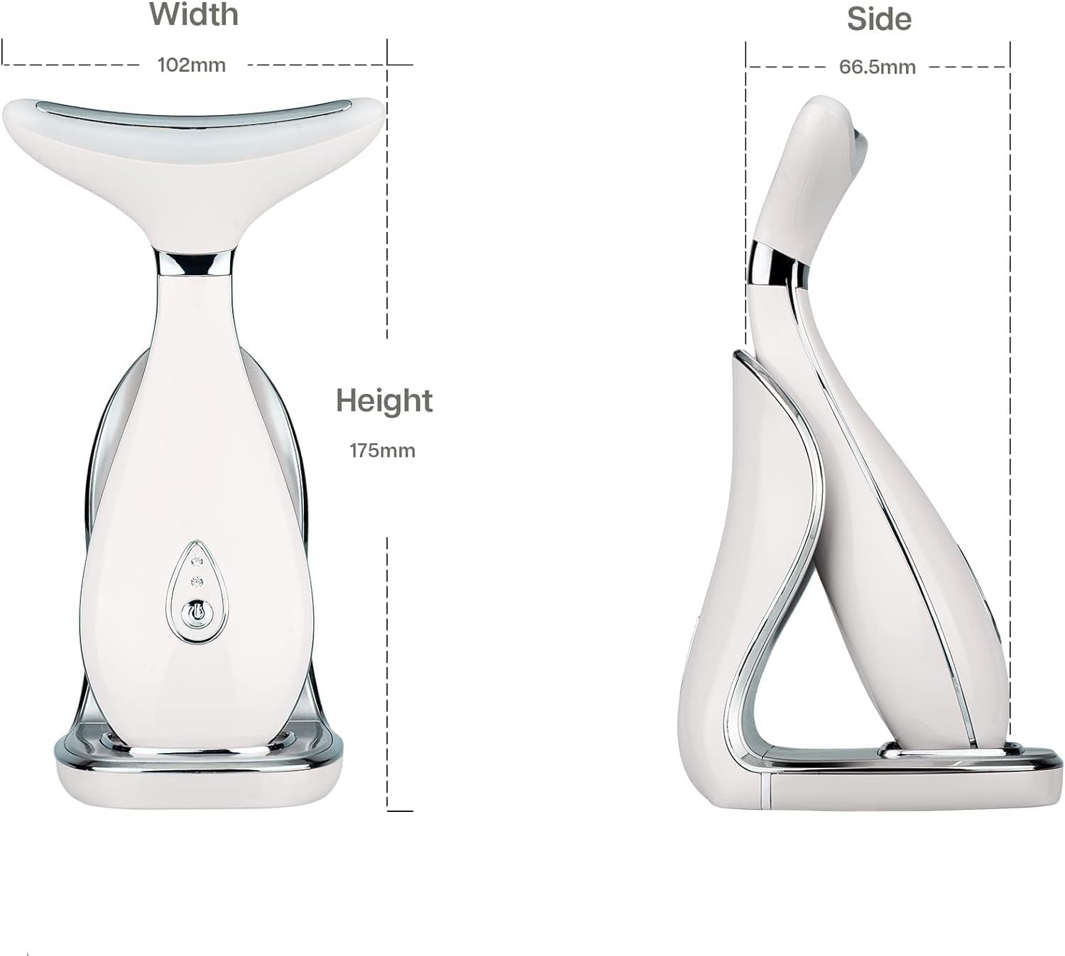 Pearl White Neck & Face Massager – Triple Action LED & Thermal Skin Rejuvenator