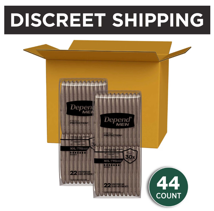 Depend Fresh Protection Incontinence Underwear for Men, Adult, XXL, 44 Count