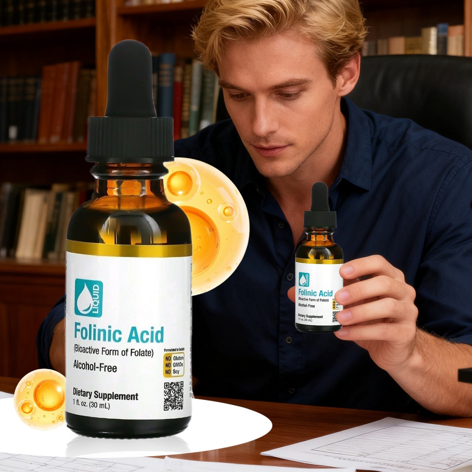 Folinic Acid Leucovorin Bioactive Form of Folate Alcohol Free 30ml,Speech Delay