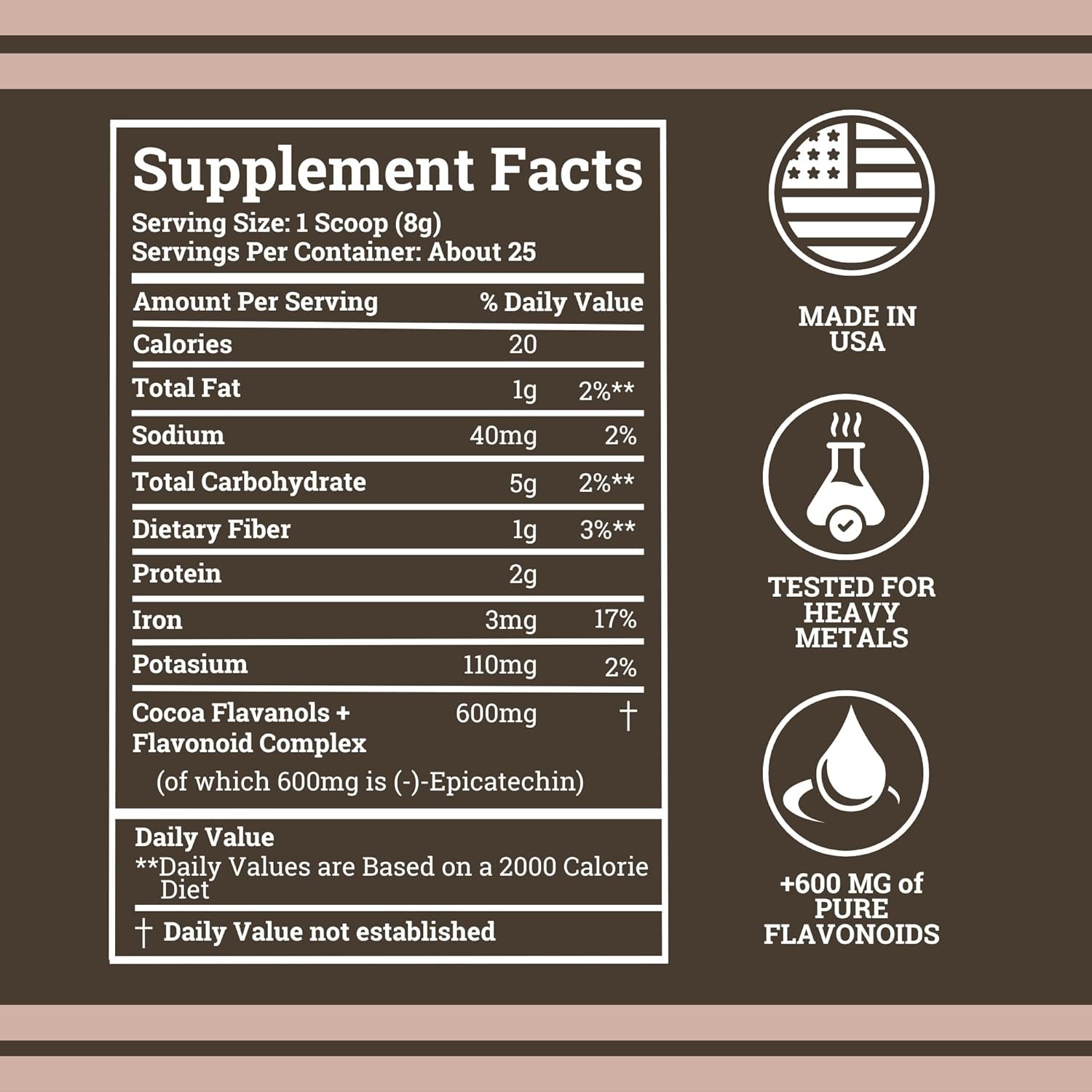 Black Forest High Flavanol Cocoa Powder and Flavonoids Supplements 1200mg