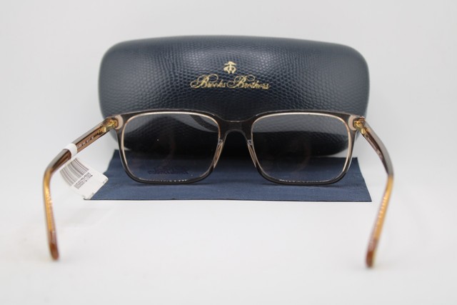 NEW BROOKS BROTHERS B.B. 2033 6143 CLEAR BROWN GOLD AUTHENTIC EYEGLASSES 54-17
