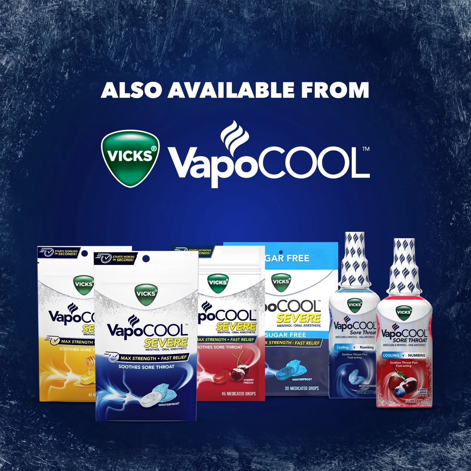 2 pack-NEW Vicks VapoCool Severe Sore Throat Drops, Max Menthol Winterfrost 45ct