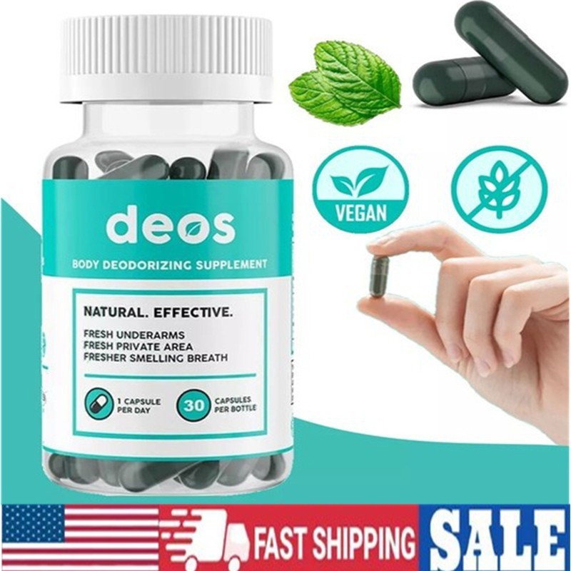 1-3 Pack DEOS Internal Deodorant Supplement – Full Body Deodorizer (30 Capsules)
