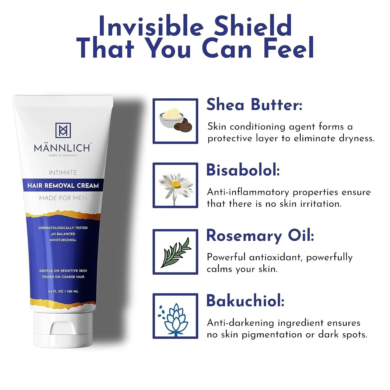 Mannlich Intimate / Private Hair Removal Cream for Men 200g