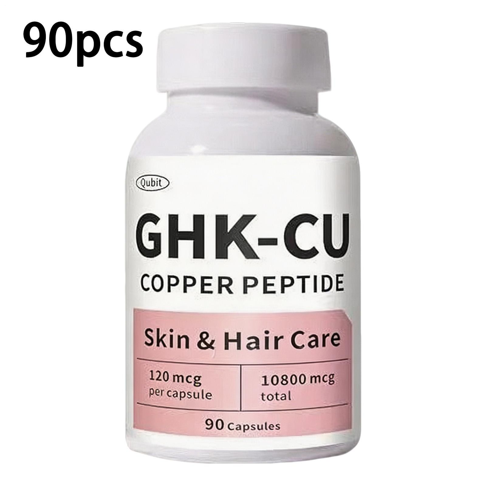 GHK-Cu Copper Peptide Supplement for Skin & Hair, Easy to Absorb – 90 Capsules