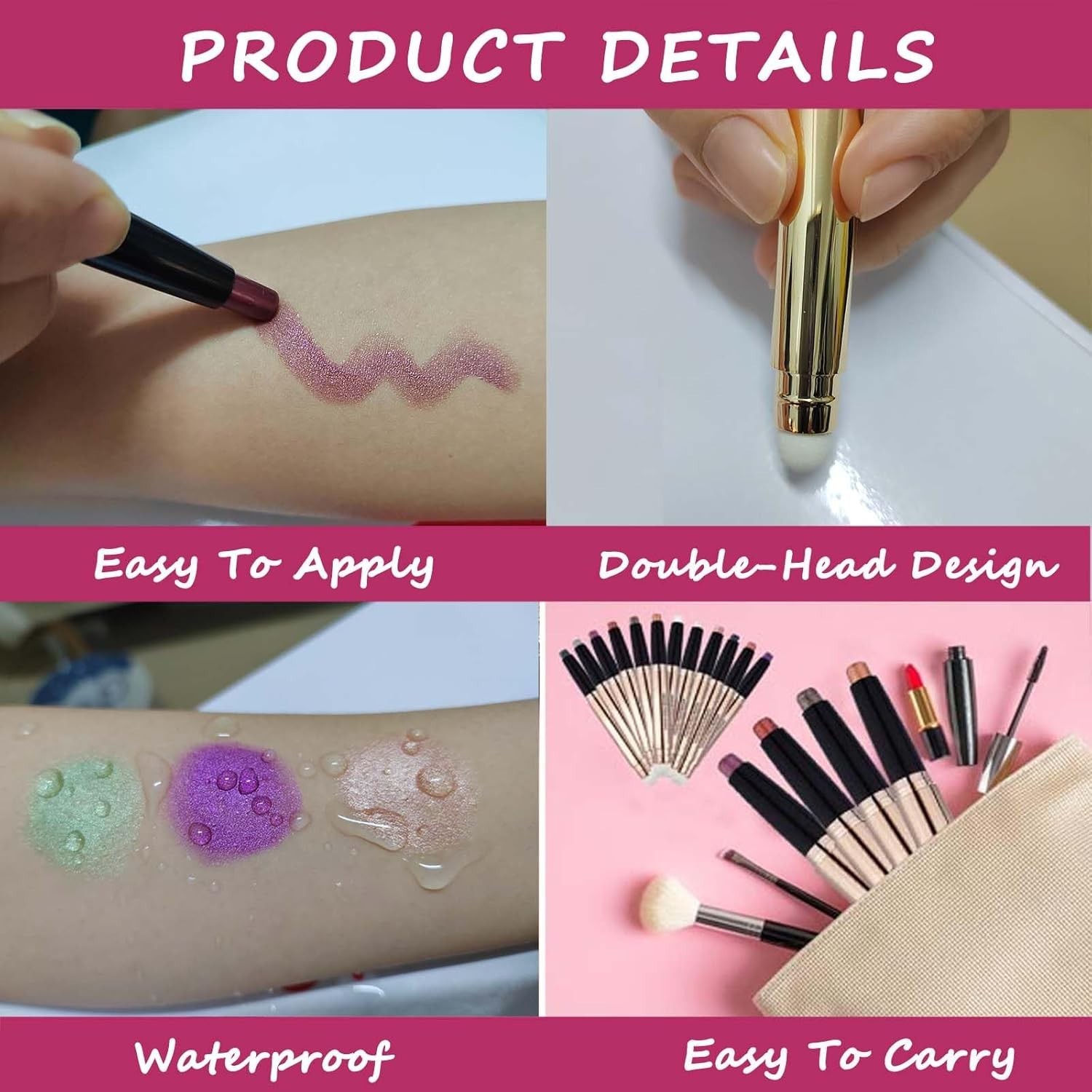 High Pigment Waterproof Eyeshadow Crayon – Effortless Glam with Luminous Finish