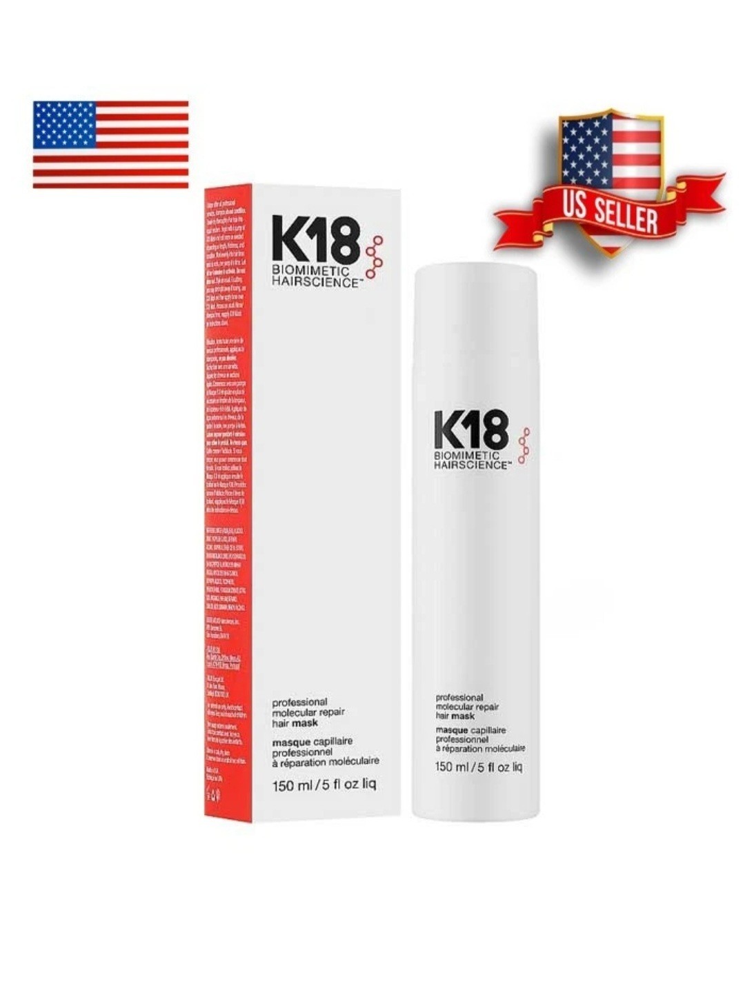 K18 Biomimetic Hairscience Leave-In Hair Mask 150ml / 5 fl oz – New Made IN USA