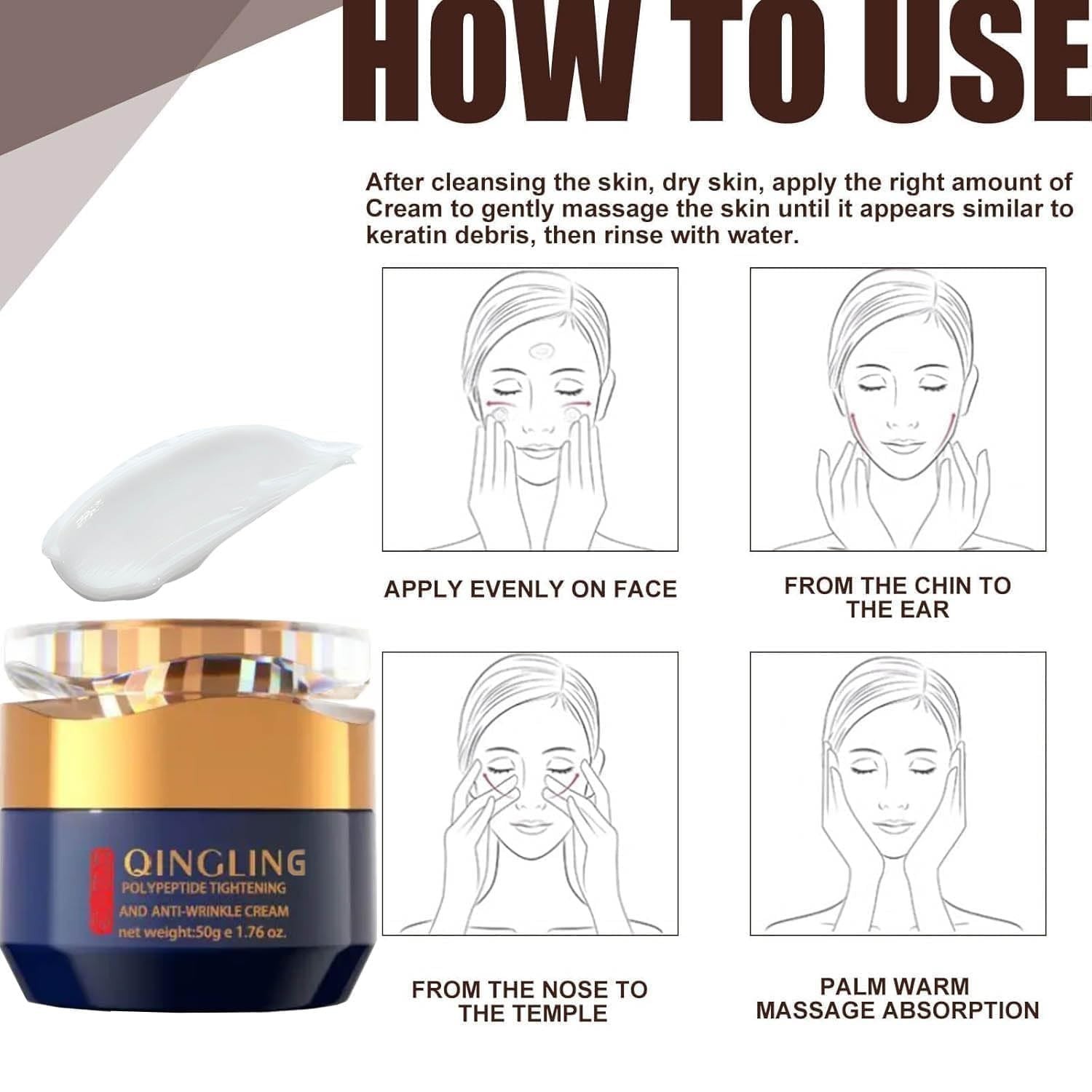 Qingling Face Cream, Quinglin Crema Para Arrugas, Qingling Wrinkle Removal Cream