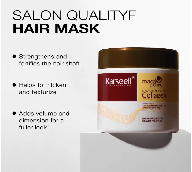 KARSEELL Collagen Hair Mask Treatment Deep Repair Dry Hair 500ml/16.9oz
