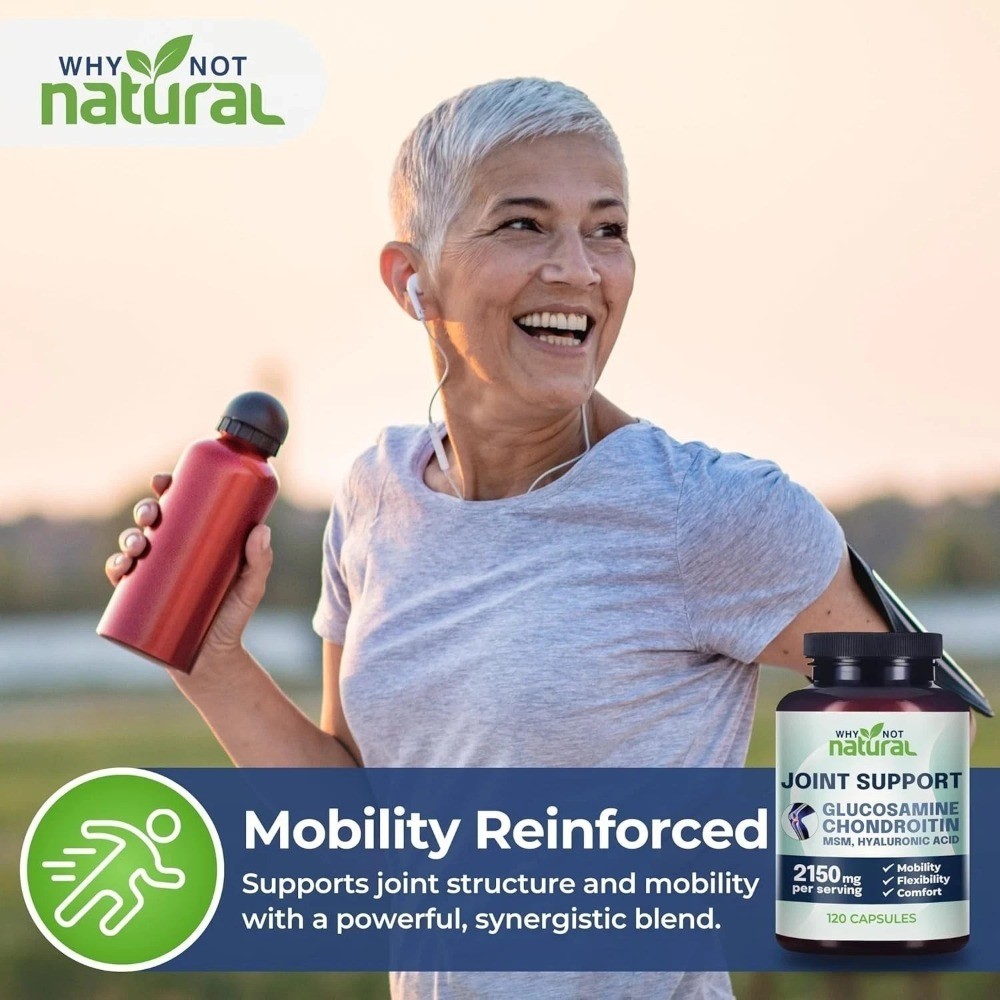Why Not Natural Glucosamine Chondroitin MSM Joint Support Supplements – 120 Caps
