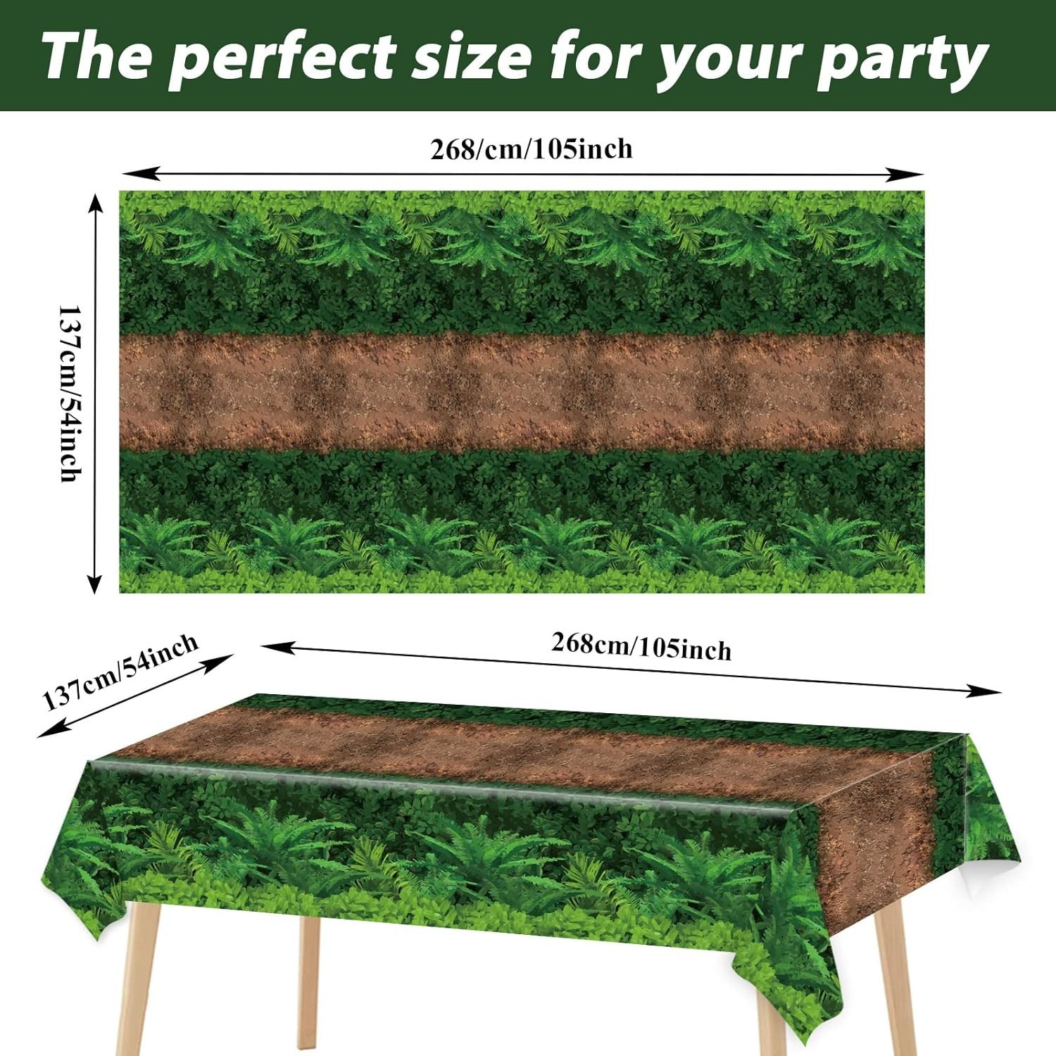 3Pcs Forest Path Tablecloth Dinosaur Party Tablecloth Woodland Birthday Supplies