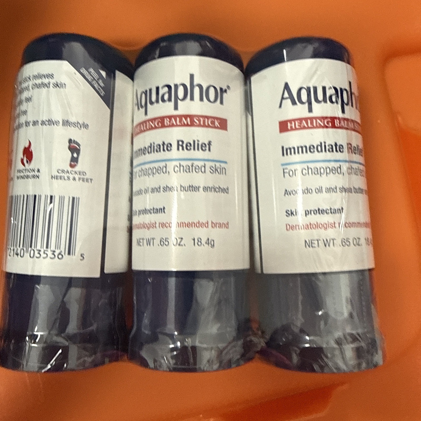 3Aquaphor Healing Balm Stick Skin Protectant Avocado Oil & Shea Butter .65 oz,