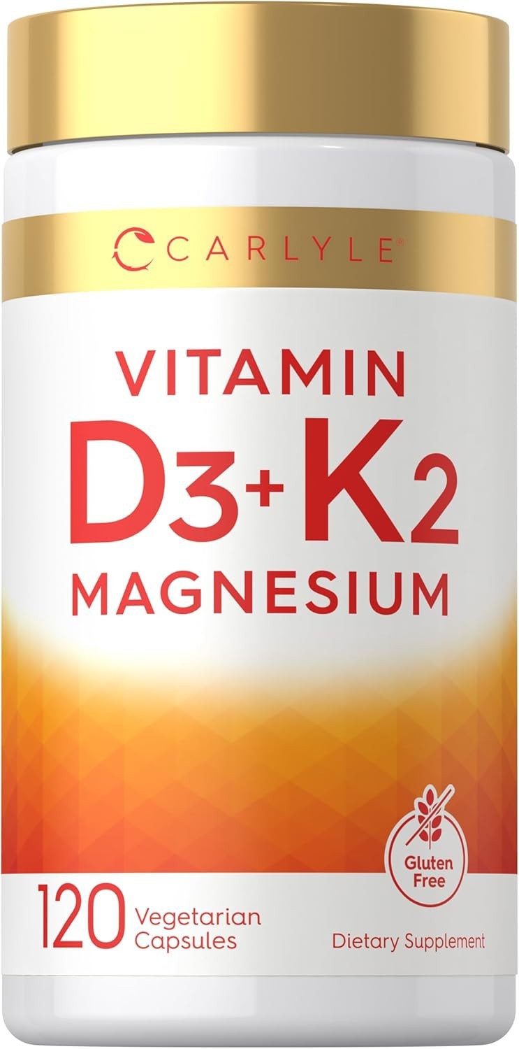 Carlyle Vitamin D3 5000IU + K2 MK7 100mcg with Zinc & Magnesium 120 Veg Capsules