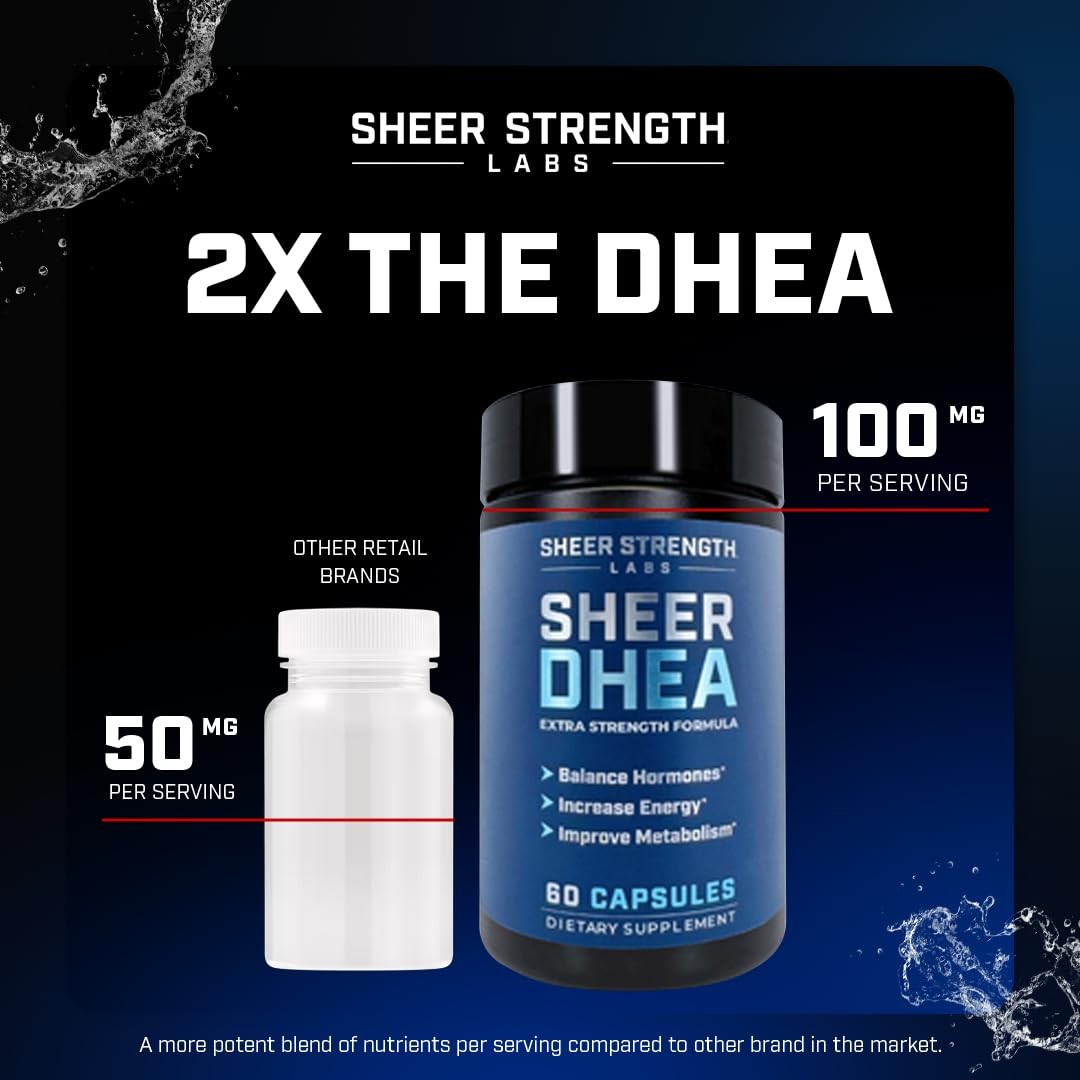 DHEA Supplement for Men 100mg – Pure 60 Count (Pack of 1)
