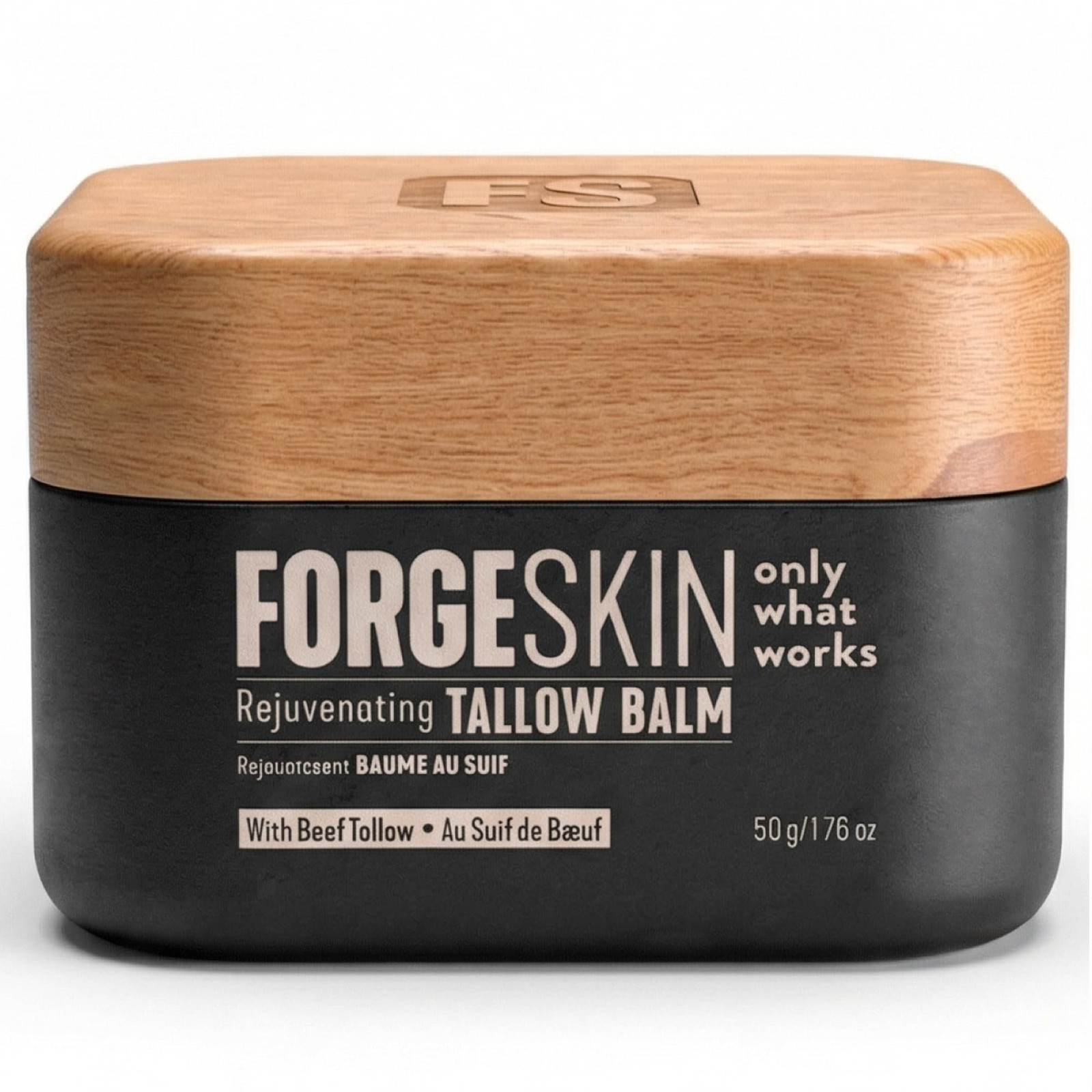 Forge Skin Beef Tallow Balm Moisturizer for Men 1.76 Ounce (Pack of 1), Black
