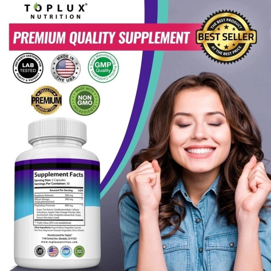Toplux Nutrition Keto Burn 1200mg Ketosis Formula 60 Capsules – 1/2/3 Bottles