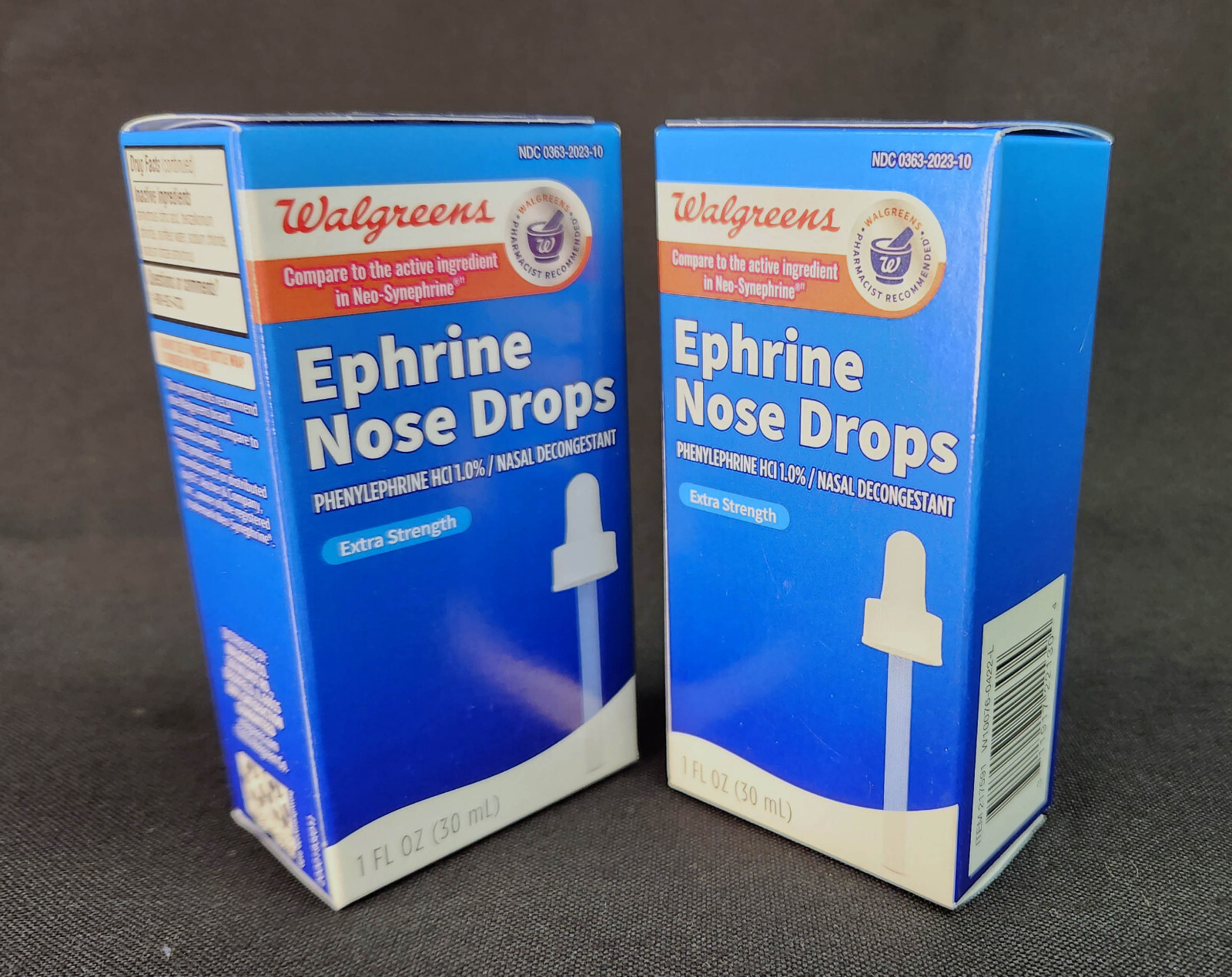 Nose Drops, 2 Pack, Walgreens Ephrine Nasal Decongestant, 1oz EXP 10/2025
