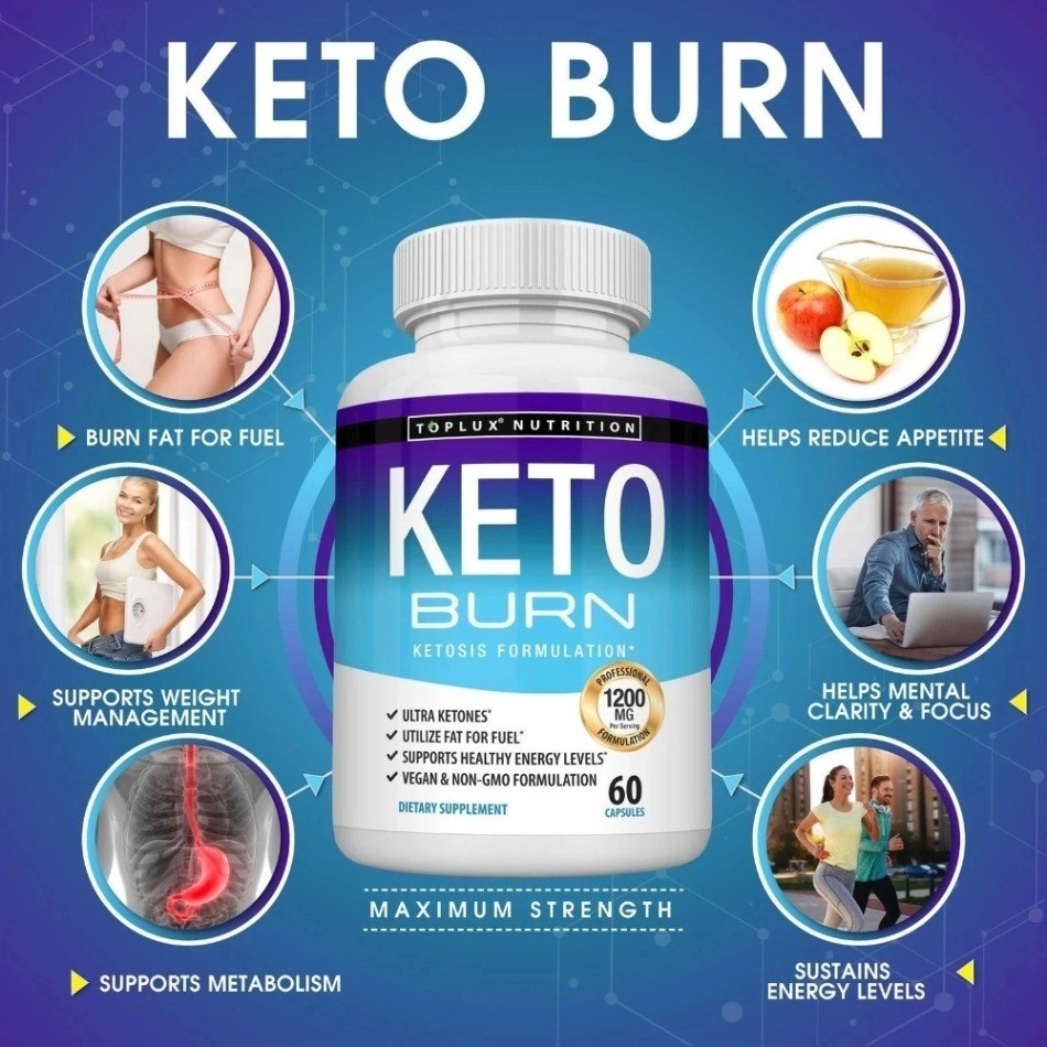 Toplux Nutrition Keto Burn 1200mg Ketosis Formula 60 Capsules – 1/2/3 Bottles