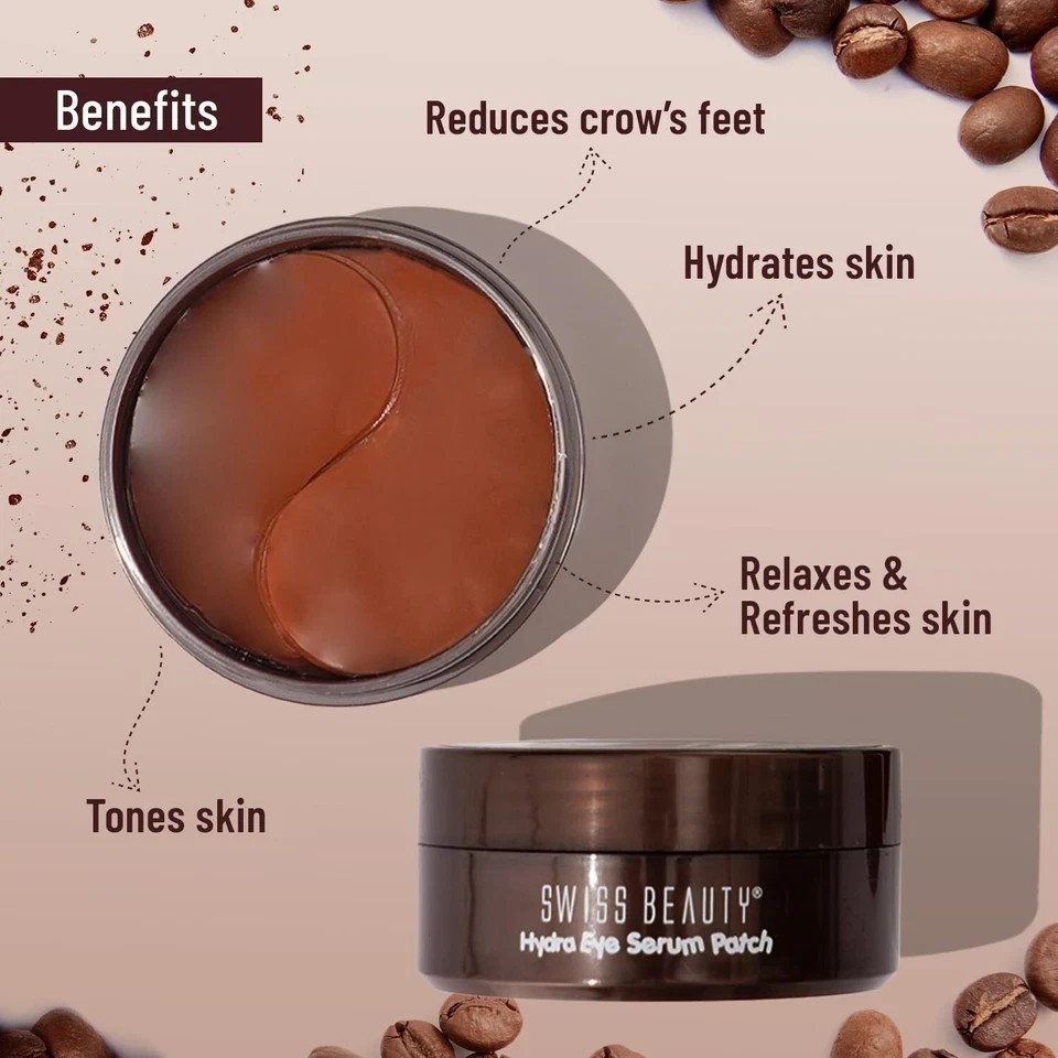 Swiss Beauty Hydra Anti Wrinkle Eye Serum Patch | 03 Coffee , 60 Pcs