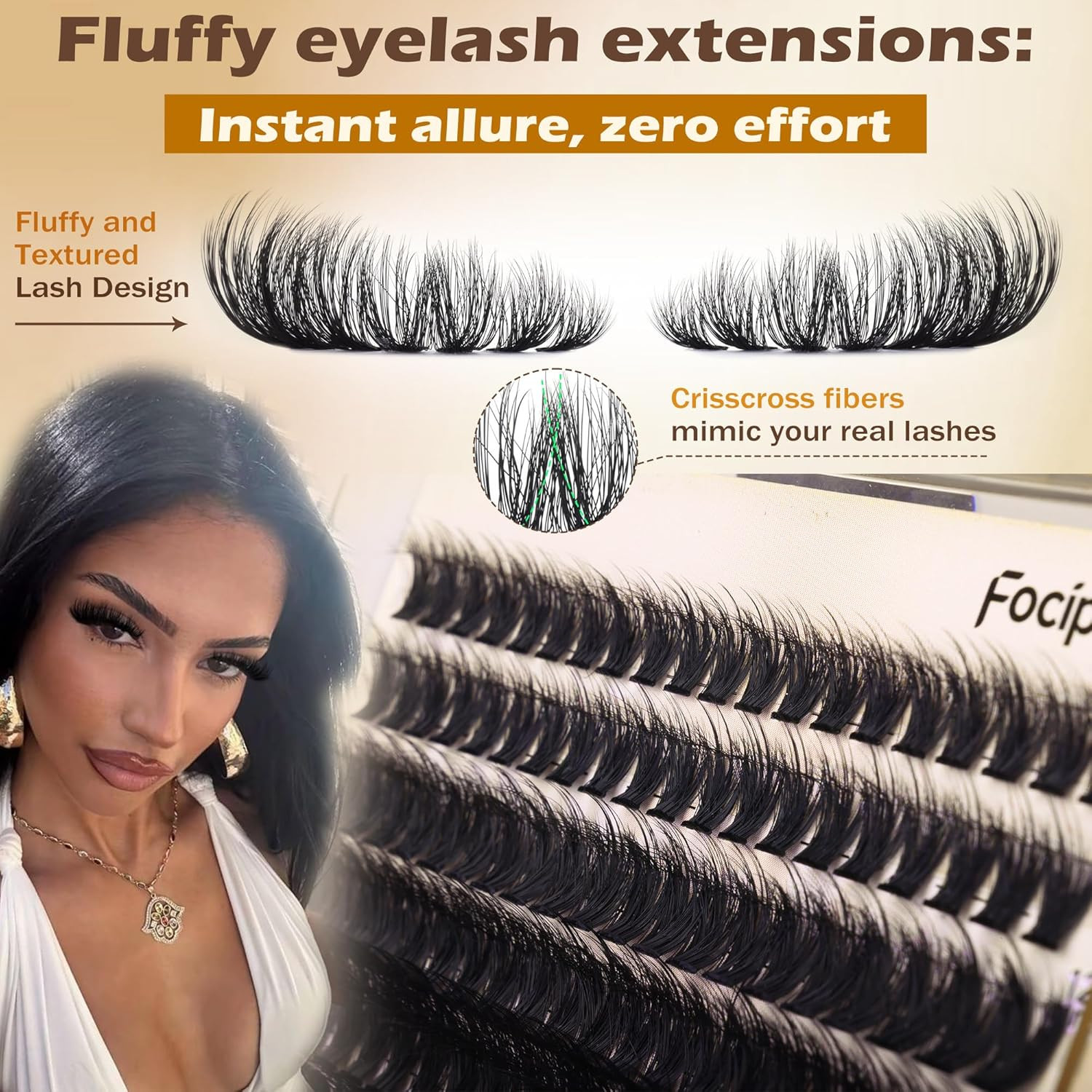 Focipeysa Eyelash Extension Tray – Kit with Lashes, Lash Bond, Remover, Tweezers