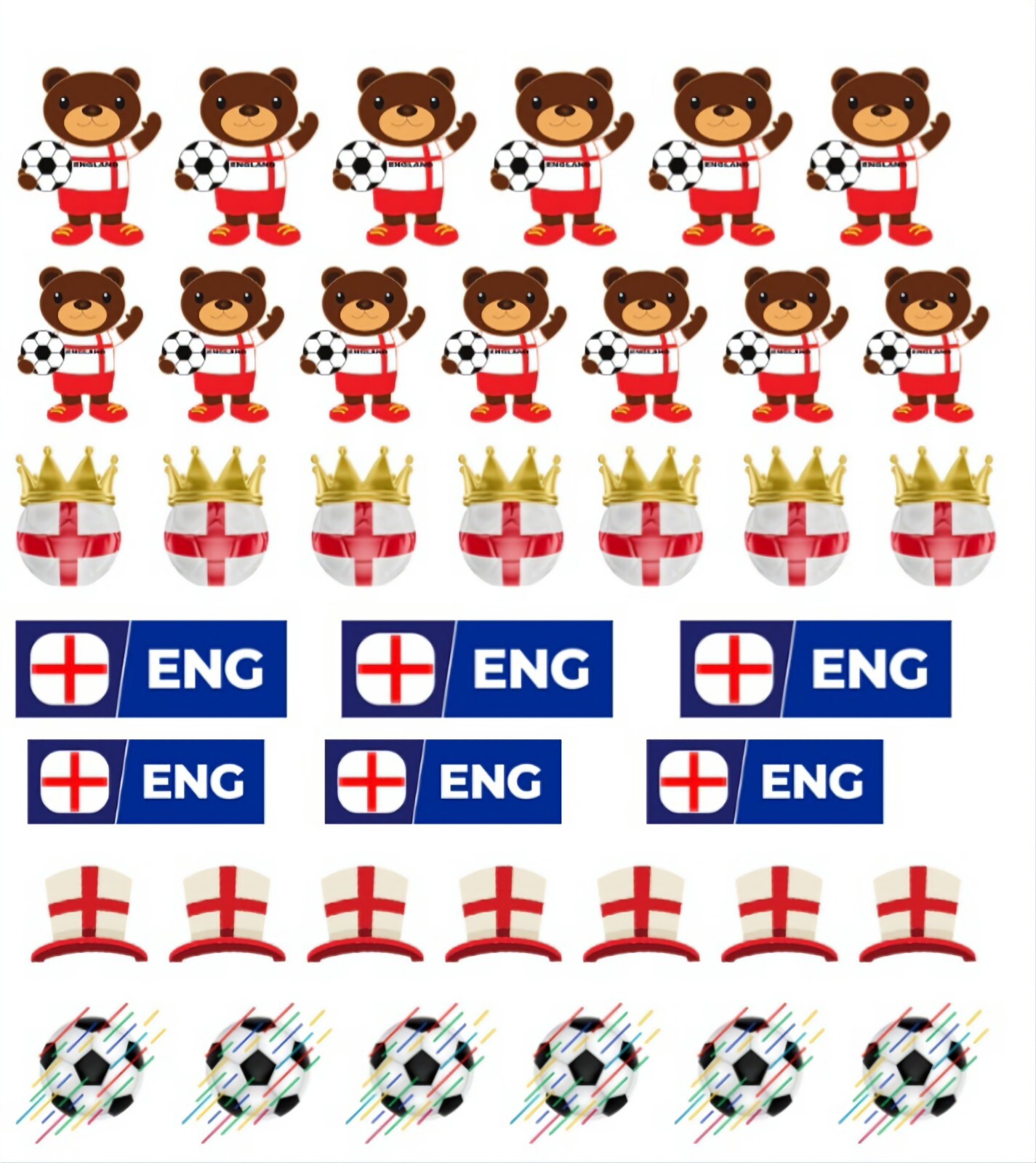 England Euros Football Nail Art Water Decals