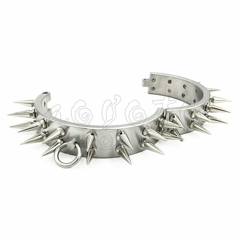 3cm 4cm 6cm High Stainless Steel Neck Collar With Thorn Double Row Spike Choker
