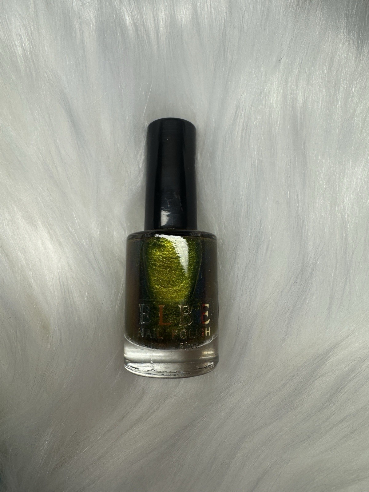ELBE indie nail polish HHC 01/2025 HI, IM MARGO Duo Flakes GREEN Iridescent Jely