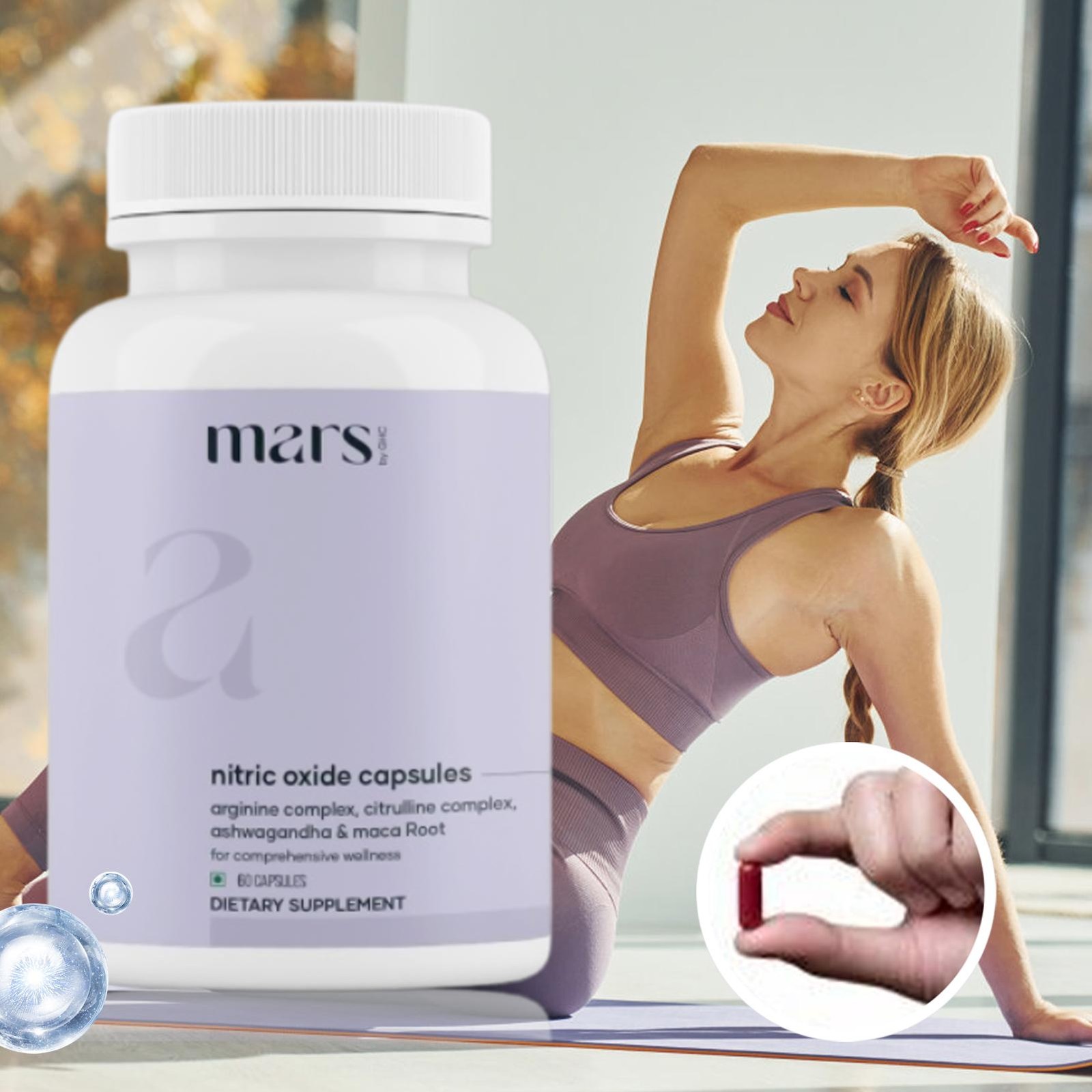 Mars Nitric Oxide Capsules Pack Of 2 – Supports Energy, Circulation & Muscle Rec