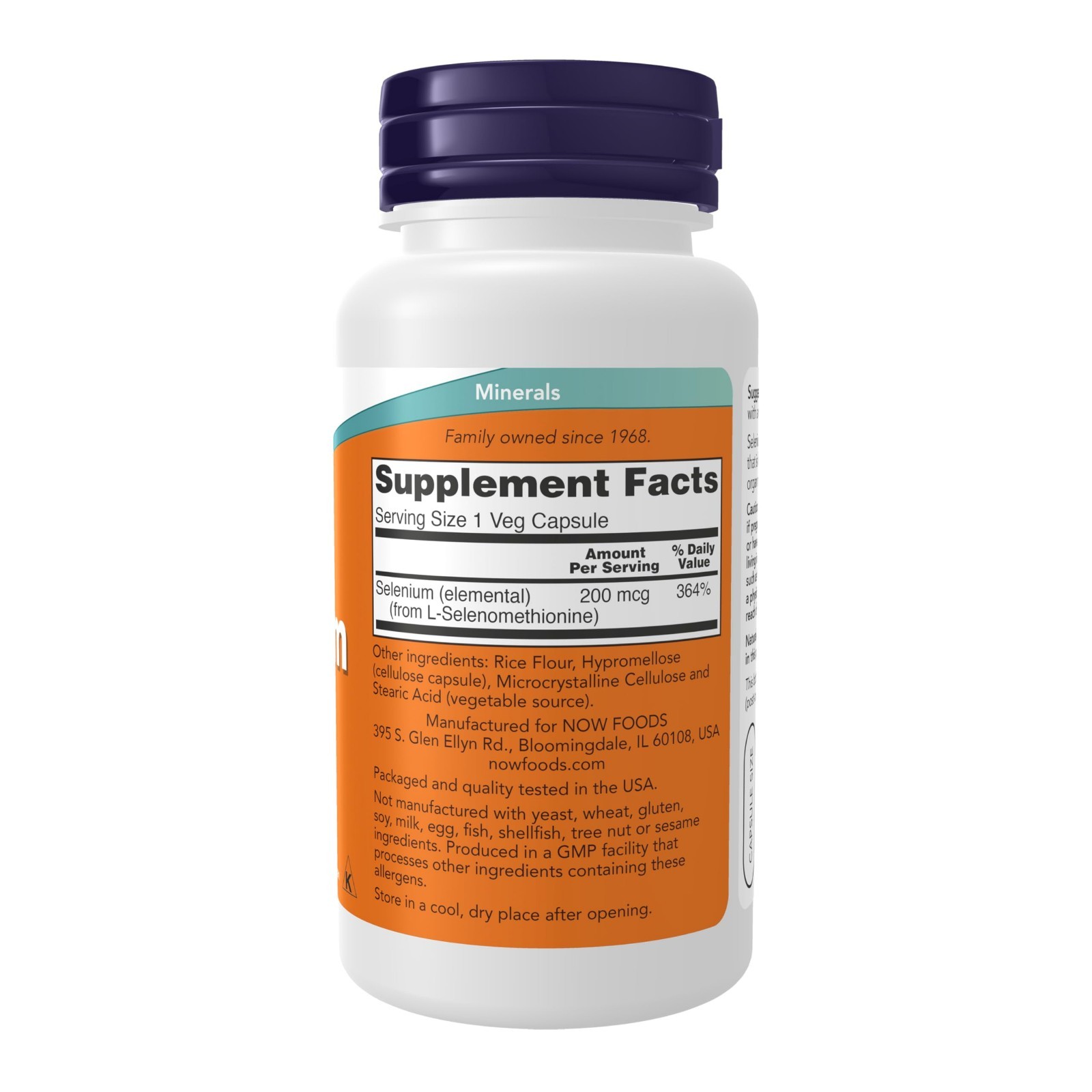 Selenium 200mcg 90 Veg Capsules Essential Trace Mineral Supplement