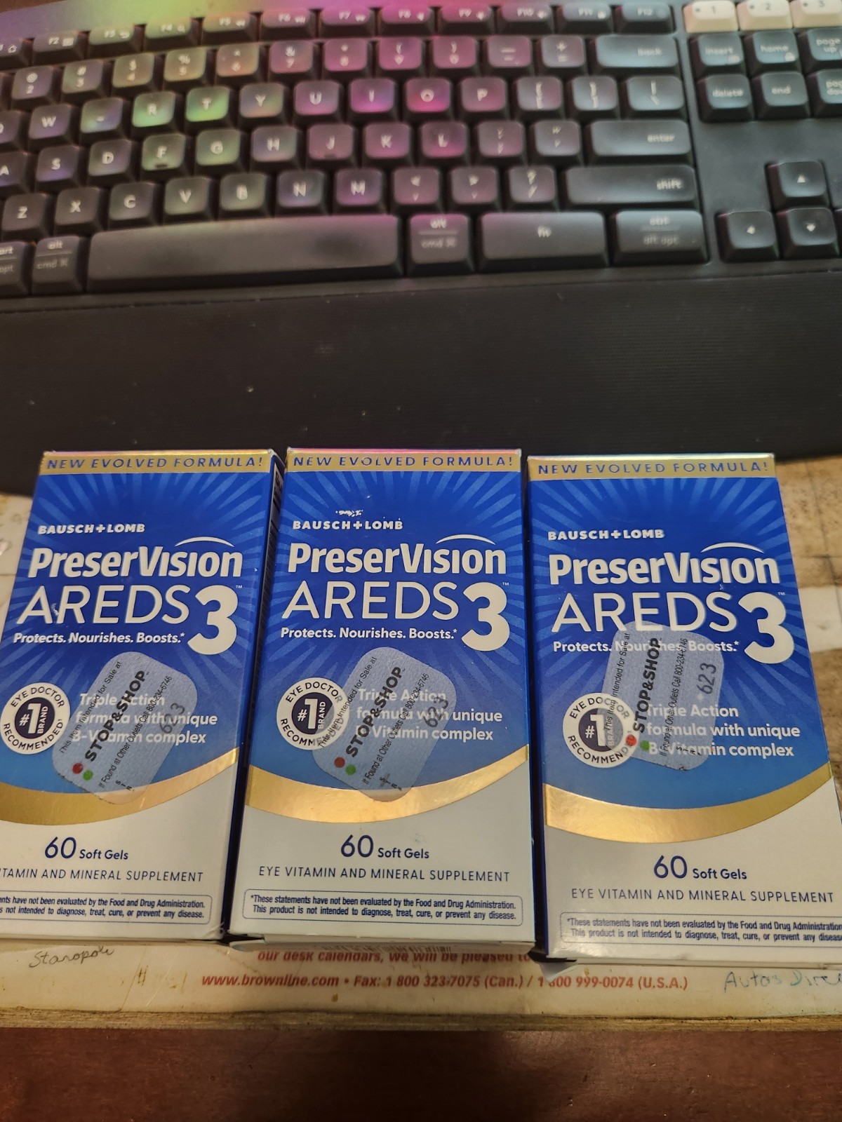 Bausch + Lomb PreserVision AREDS 3 Eye Vitamins Softgels, 60 Count Pack of 3